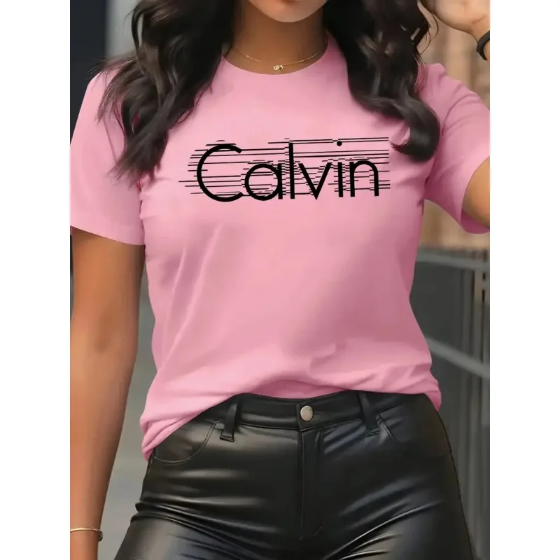 Women Streetwear Brand - Calvin Women's T-Shirt Leisure Fashion Short