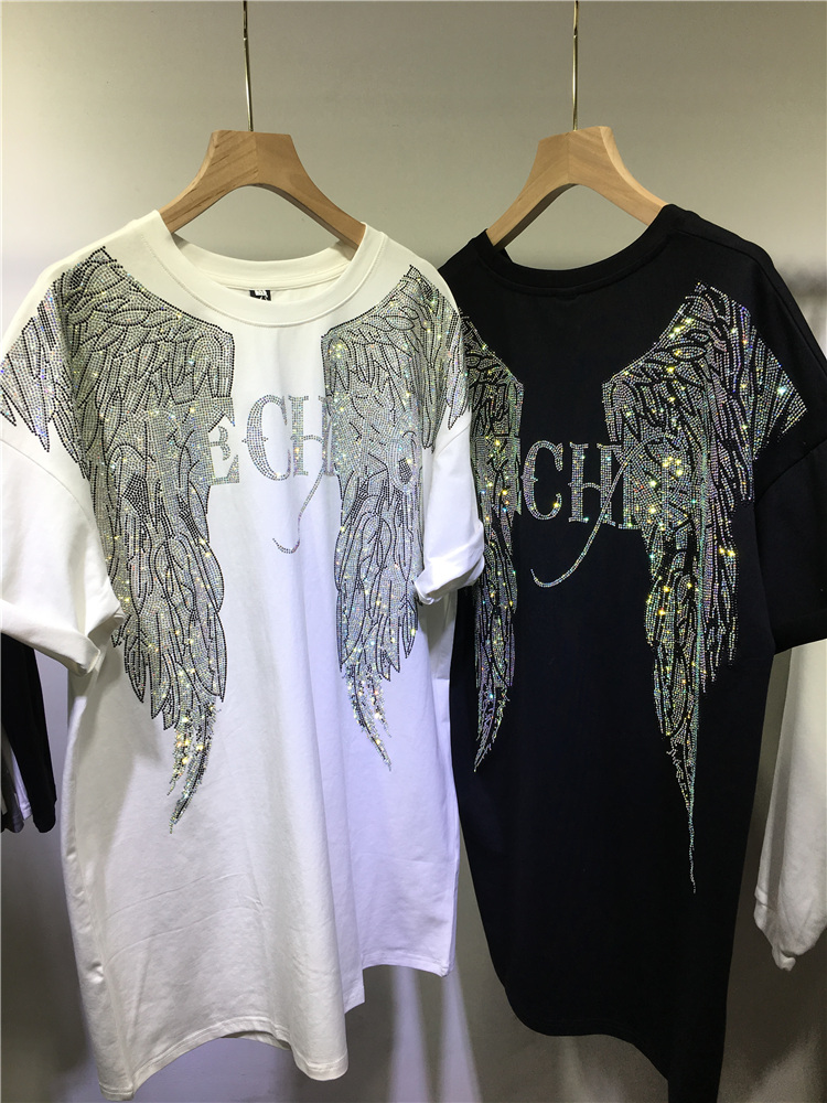 L-4XL Oversize Rhinestone Ange - Women Streetwear Brand recension och pris