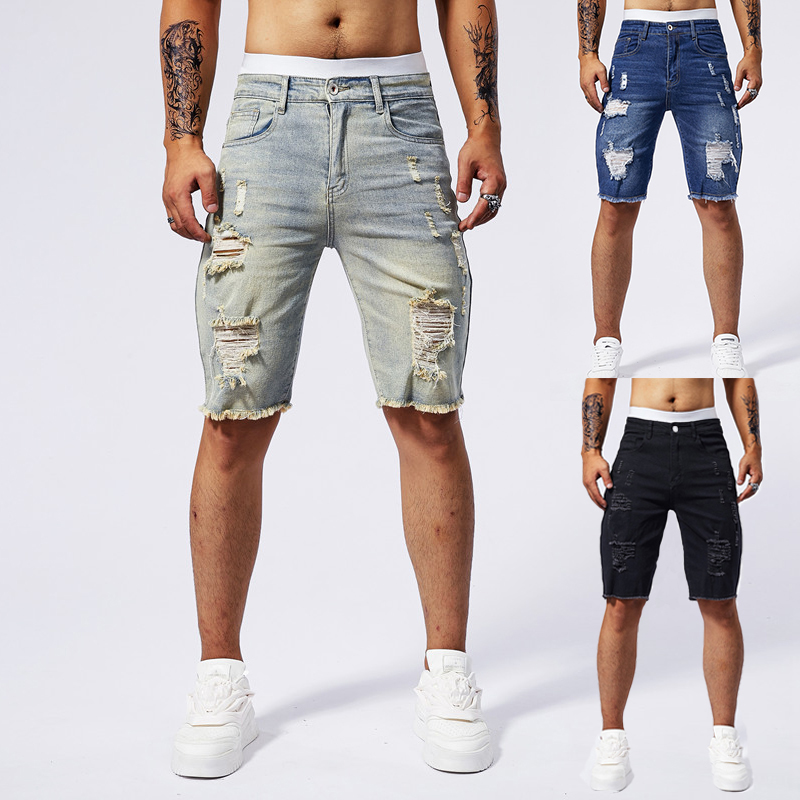 2025 Summer New Men's Ripped D - Streetwear Brand Vintage recension och pris