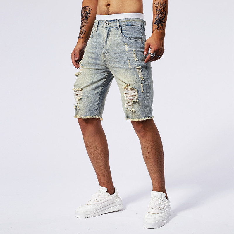 2025 Summer New Men's Ripped D - Streetwear Brand Vintage recension och pris